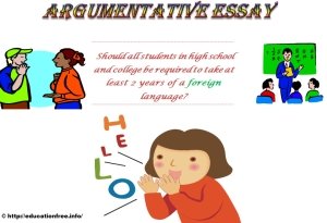 Should all students in high school and college be required to take at least 2 years of a foreign language? Argumentative Essay
