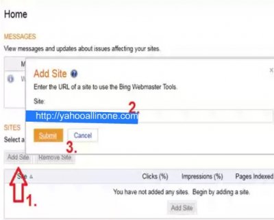 Submit Blogger blog to Bing and Yahoo Search engine with Meta tag verification